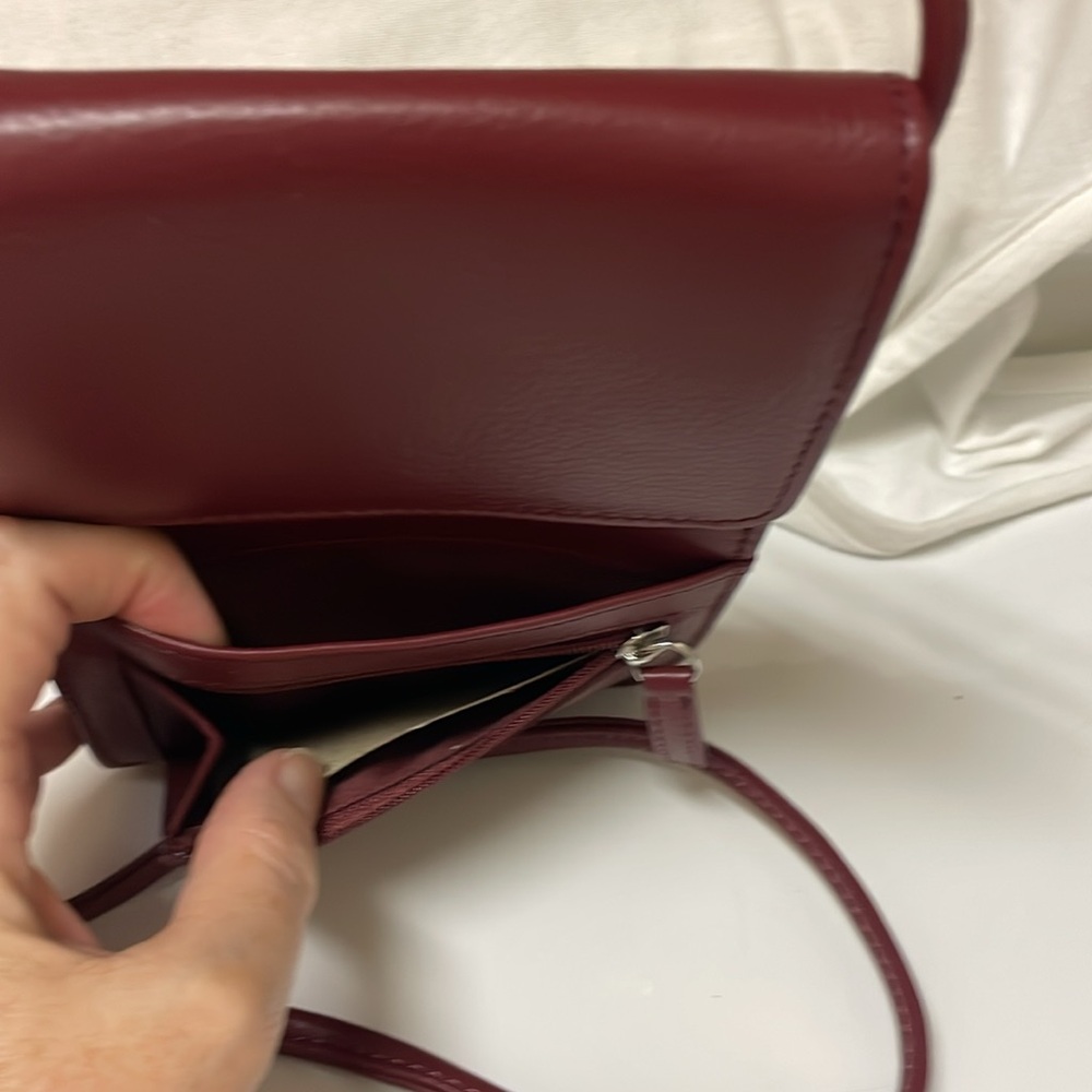 Burgundy RFID Blocking small crossbody. Bought for travel. Never used. - Picture 2 of 9